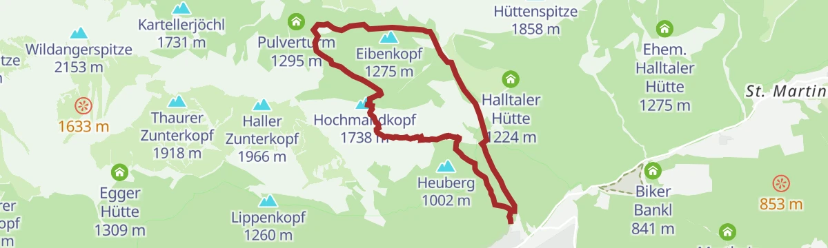 Route map: Auf den aussichtsreichen Hochmahdkopf